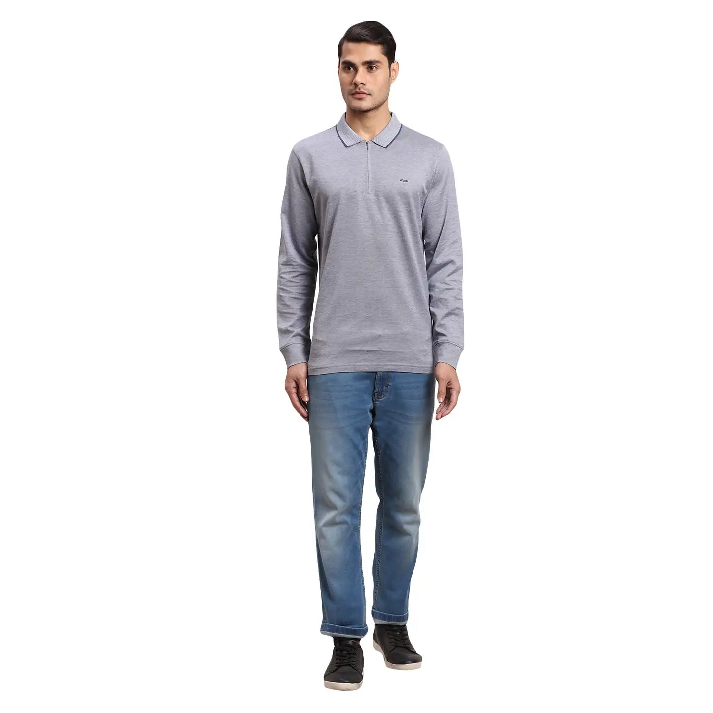 Men Orange Regular Fit Solid  Cotton Full Sleeve  T-Shirt