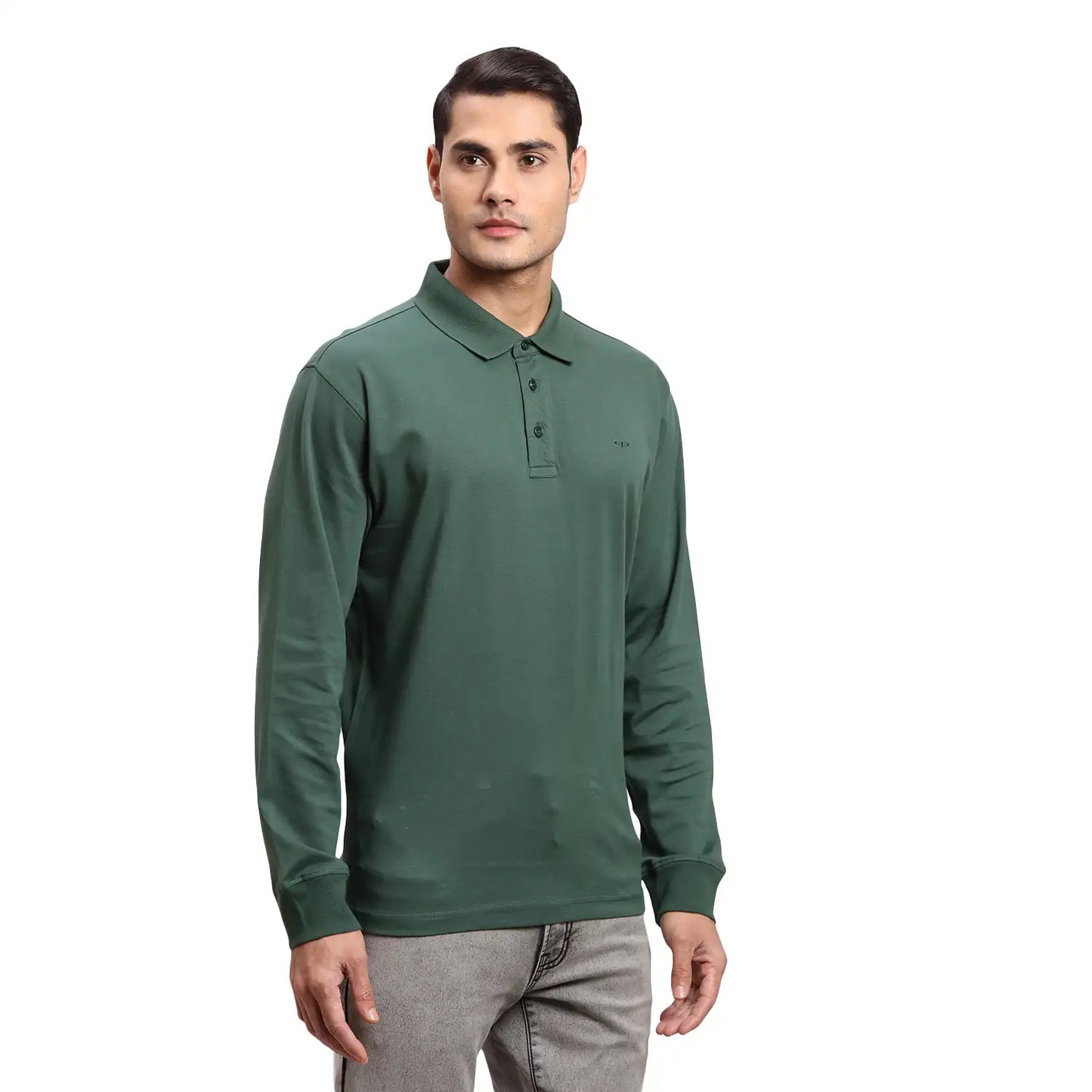 Men Brown Regular Fit Solid  Cotton Full Sleeve  T-Shirt