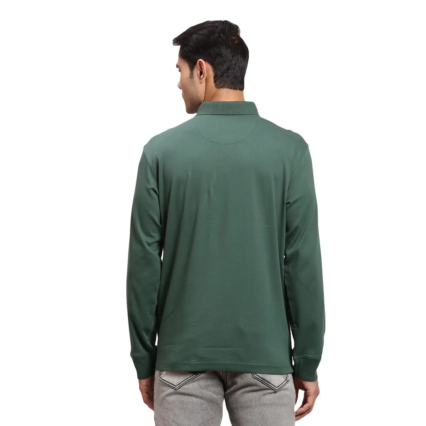 Men Brown Regular Fit Solid  Cotton Full Sleeve  T-Shirt