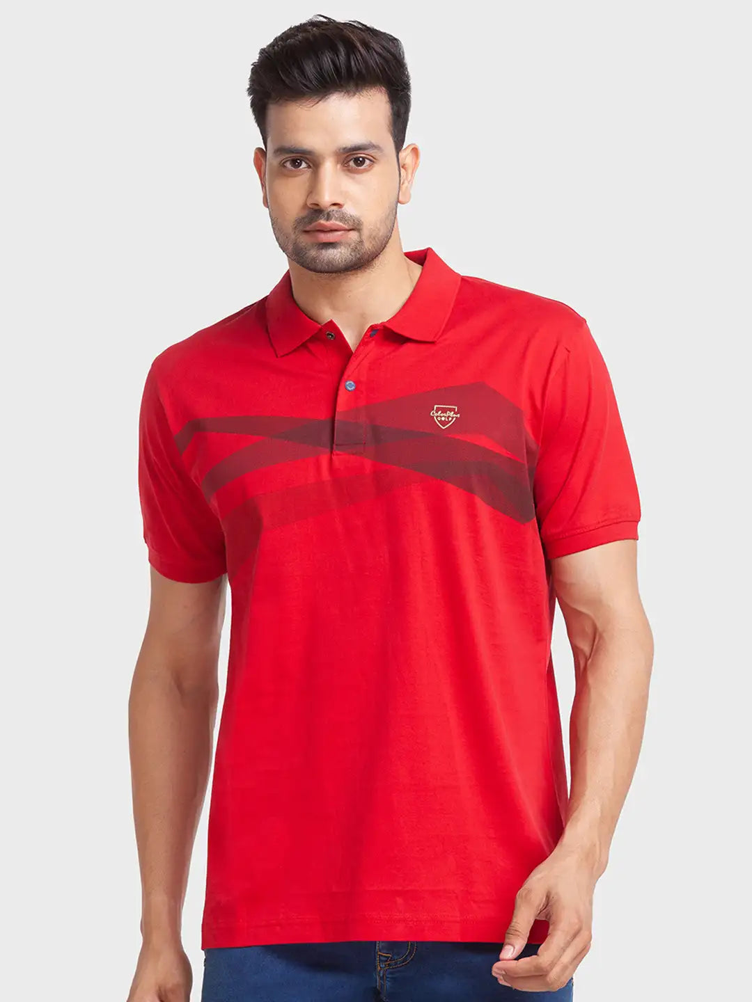 Men Tailored Fit Blue Polo