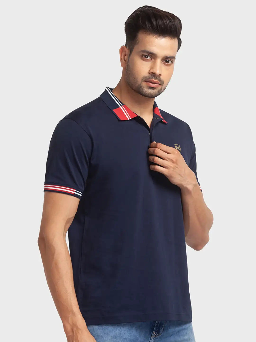 Men Tailored Fit Red Polo