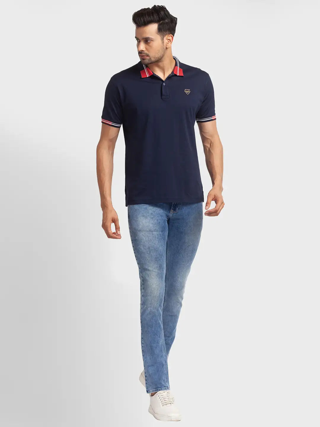Men Tailored Fit Red Polo
