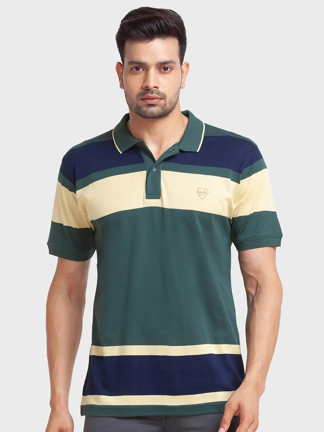 Men Tailored Fit Blue Polo