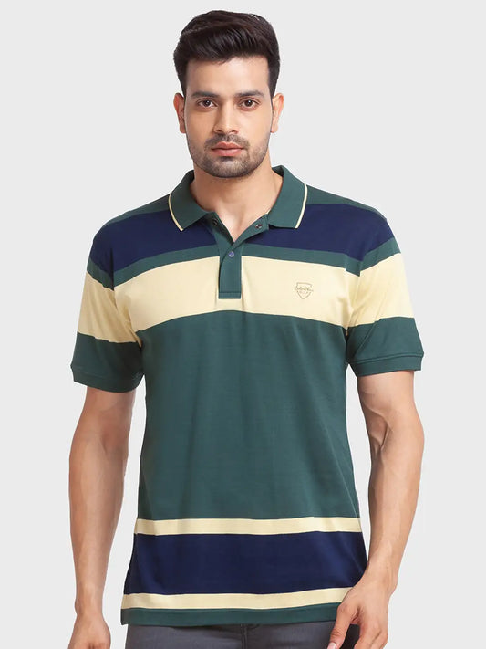 Men Tailored Fit Blue Polo