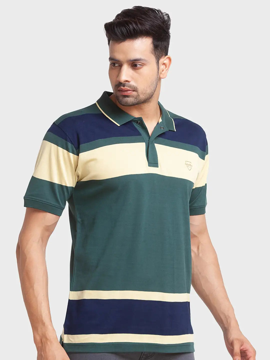 Men Tailored Fit Blue Polo