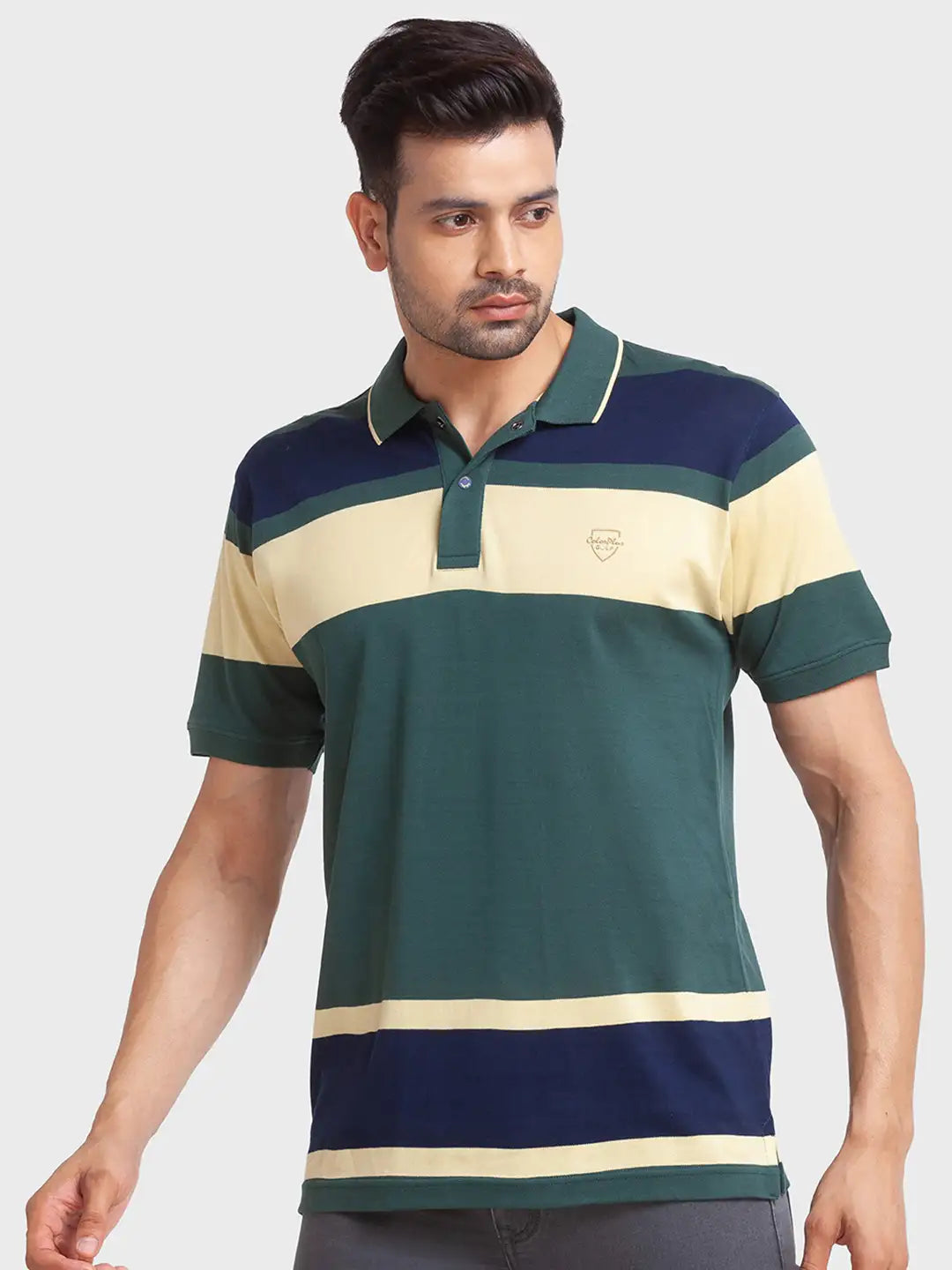 Men Tailored Fit Blue Polo