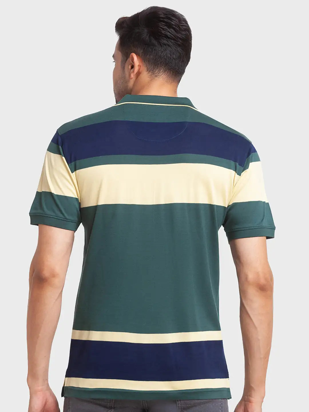 Men Tailored Fit Blue Polo