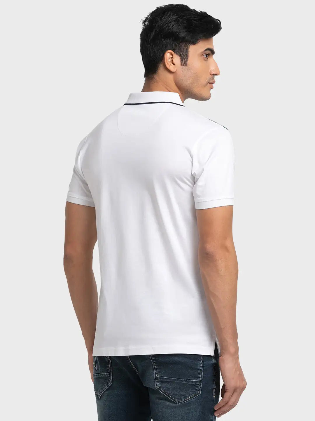 Men Tailored Fit Maroon T-Shirt & Polo