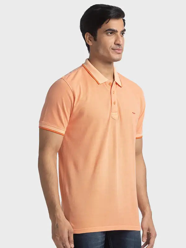 Men Tailored Fit Violet T-Shirts