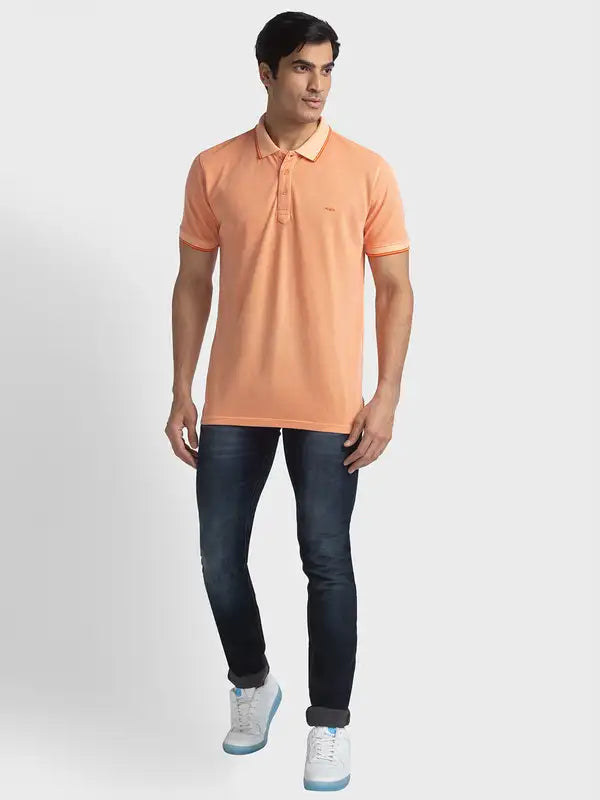 Men Tailored Fit Violet T-Shirts