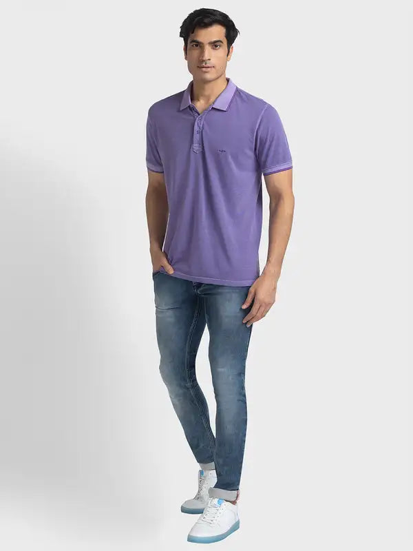 Men Tailored Fit Light Yellow T-Shirts