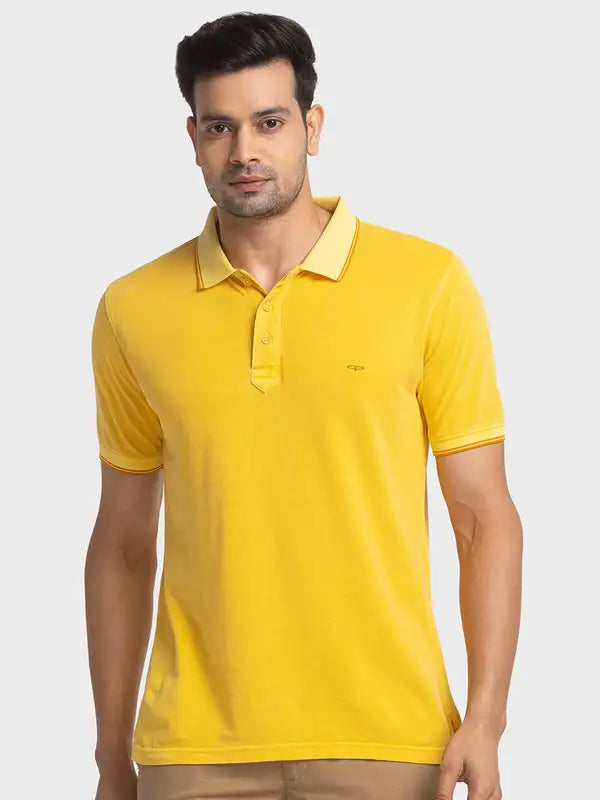 Men Tailored Fit Pink T-Shirts