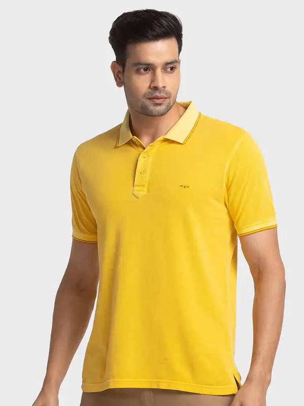 Men Tailored Fit Pink T-Shirts