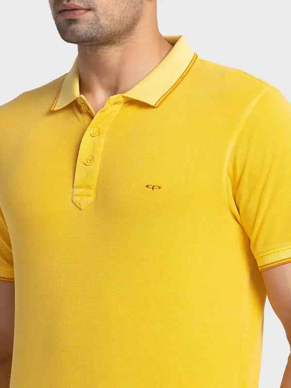 Men Tailored Fit Pink T-Shirts