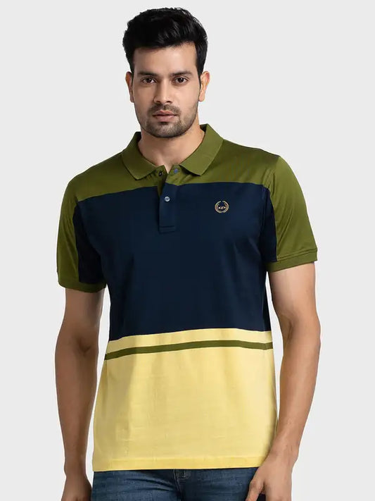 Men Tailored Fit Blue T-Shirts