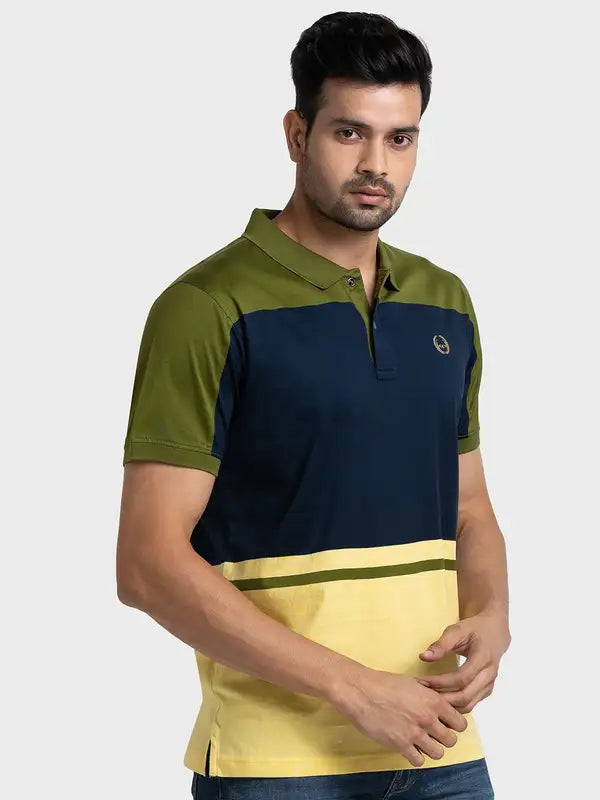 Men Tailored Fit Blue T-Shirts