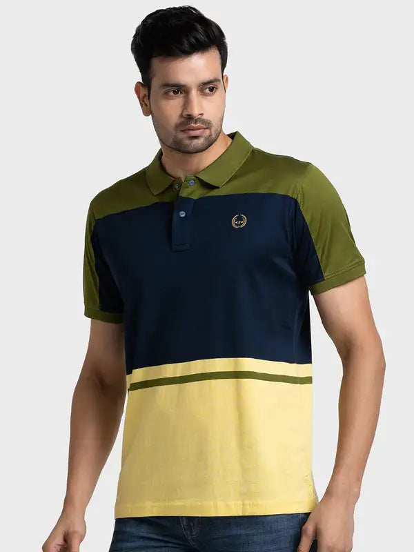 Men Tailored Fit Blue T-Shirts
