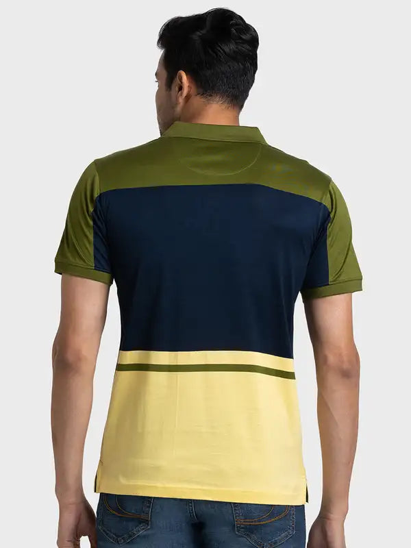 Men Tailored Fit Blue T-Shirts
