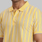 ColorPlus Regular Fit Striped Dark Green T-Shirt