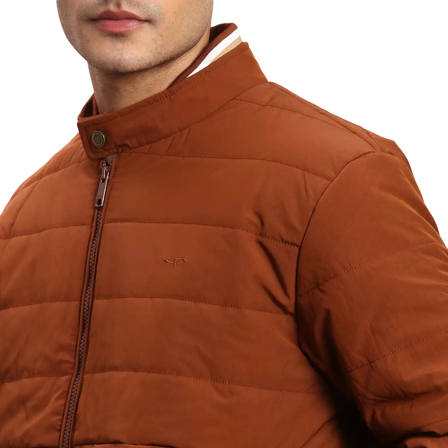 ColorPlus Men Brown Solid Regular Fit Polyester Full Sleeve Bomber Jacket