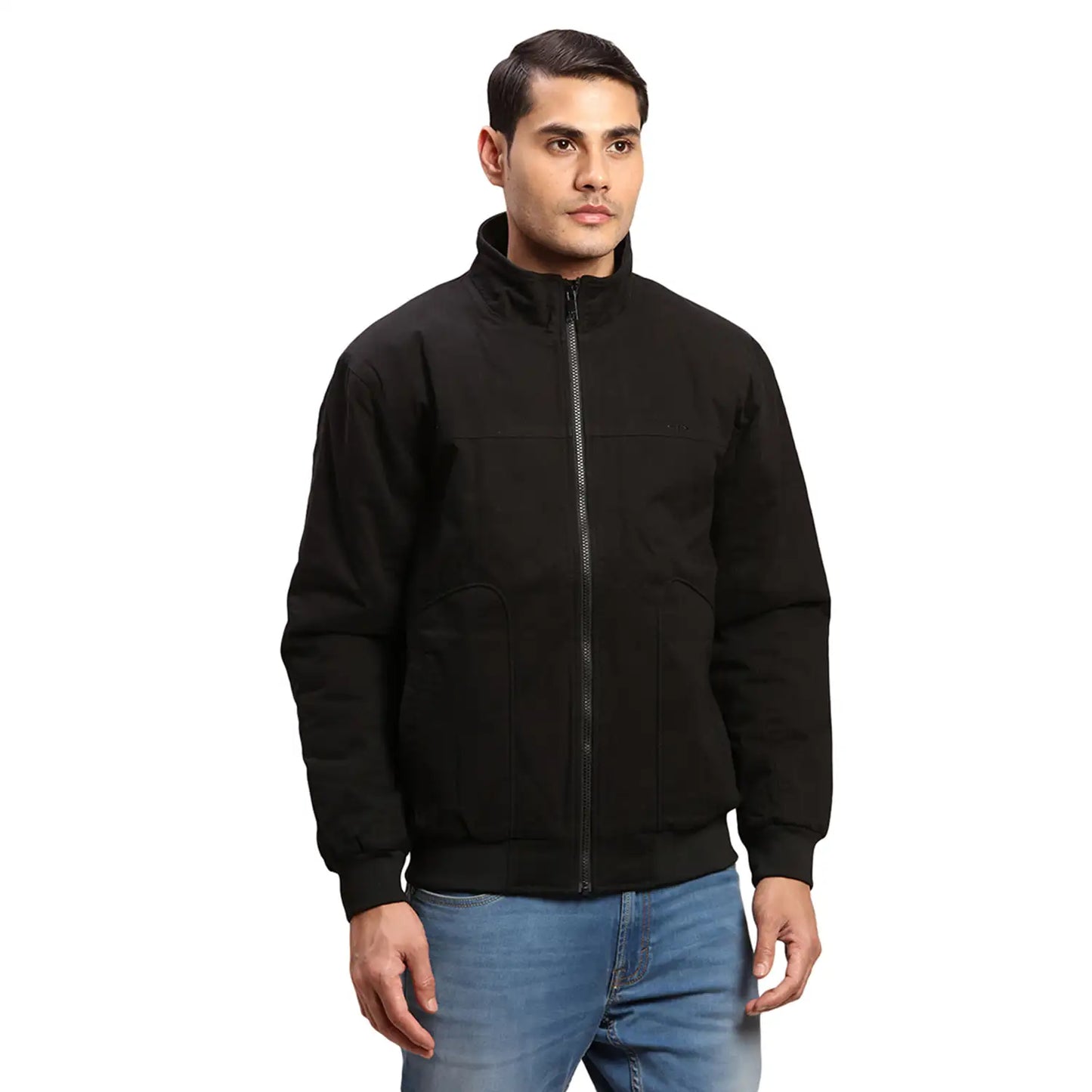Colorplus Men Black Solid Regular Fit Cotton Bomber Jacket – MyRaymond