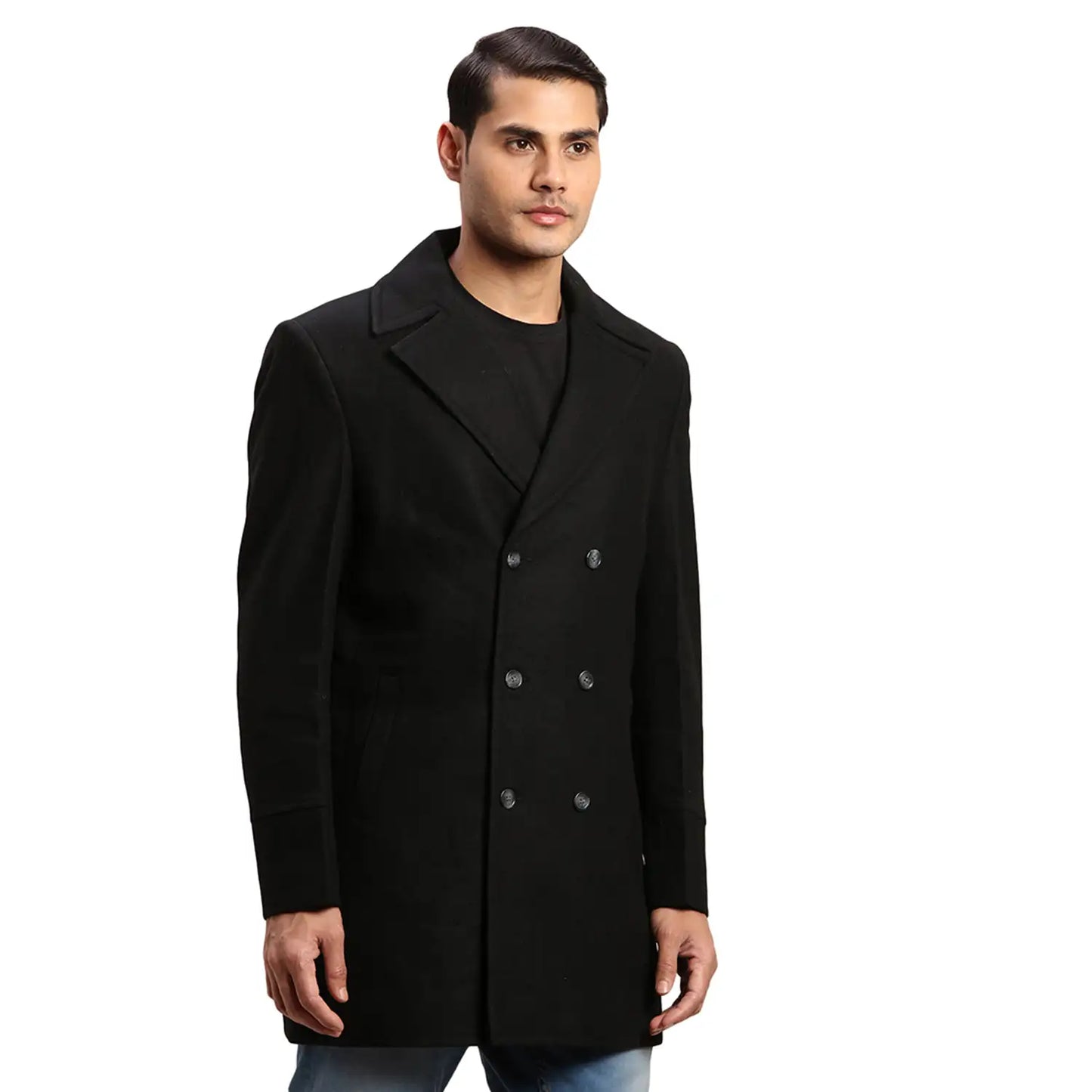 ColorPlus Men Grey Solid Regular Fit Wool Blend Full Sleeve Bomber Jacket