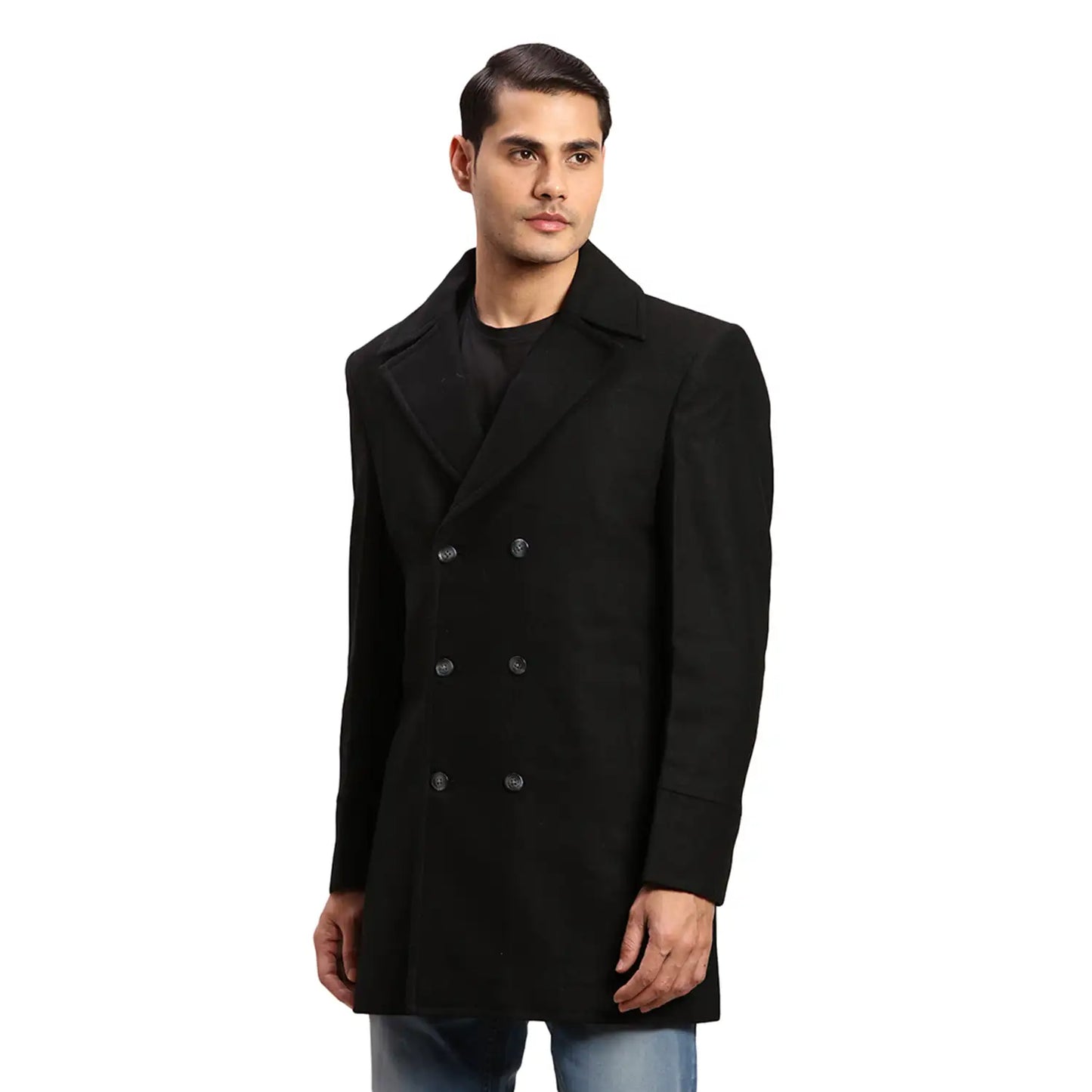 ColorPlus Men Grey Solid Regular Fit Wool Blend Full Sleeve Bomber Jacket