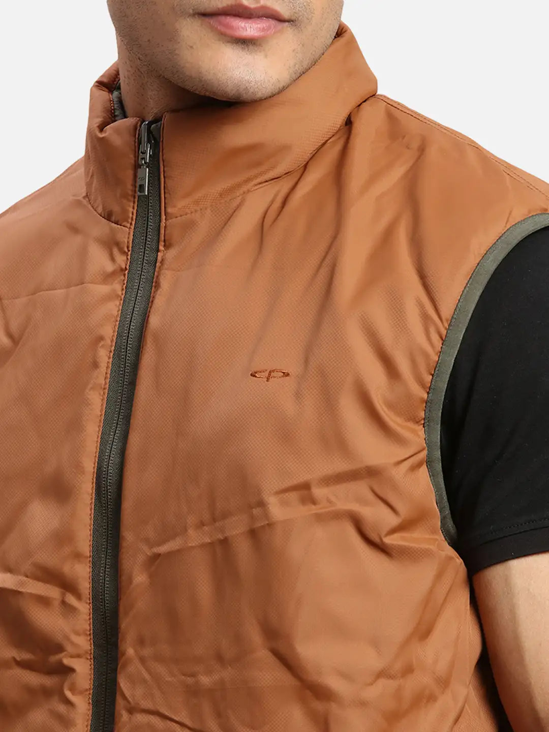 ColorPlus Men Navy Solid Regular Fit Cotton Sleeveless Bandhgala