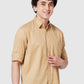Men Classic Fit Brown Shirt