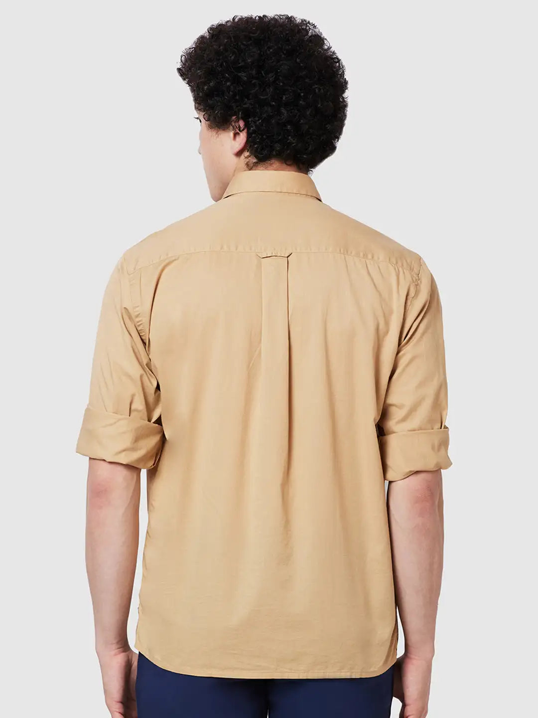 Men Classic Fit Brown Shirt