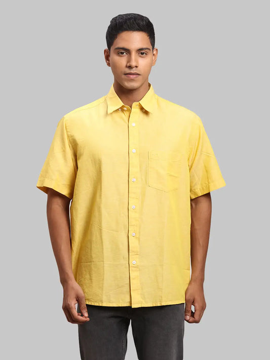 Men Regular Fit Orange Shirt