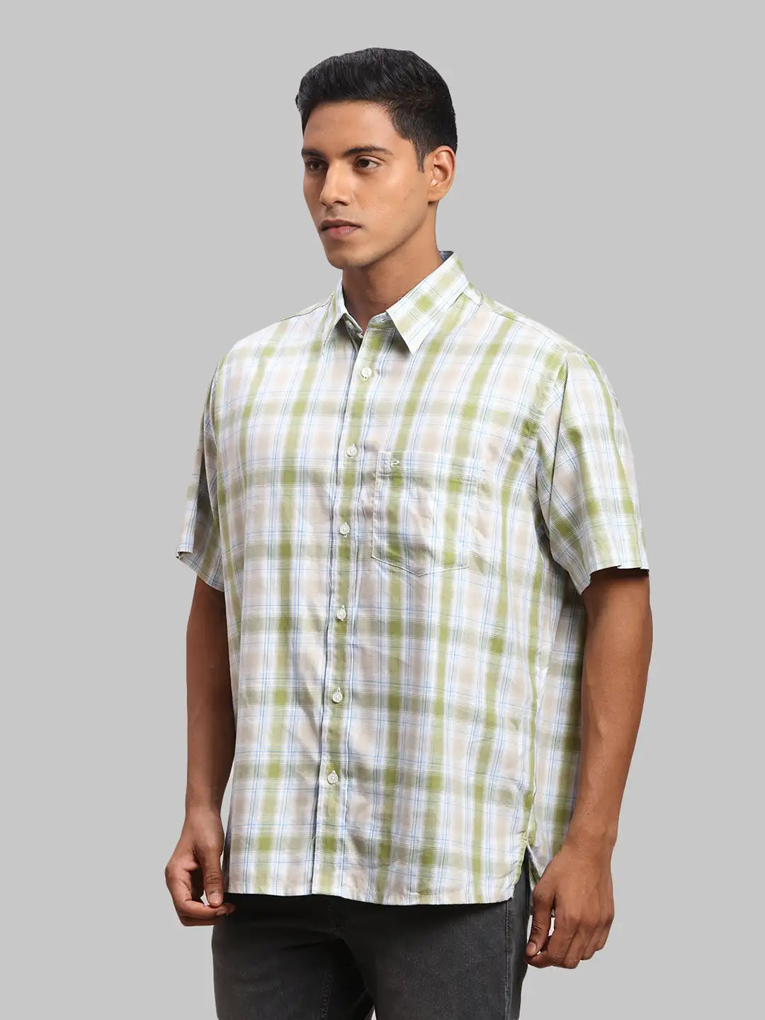 Men Regular Fit Light Green Shirt