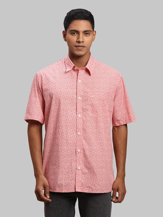 Men Regular Fit Pink Shirt