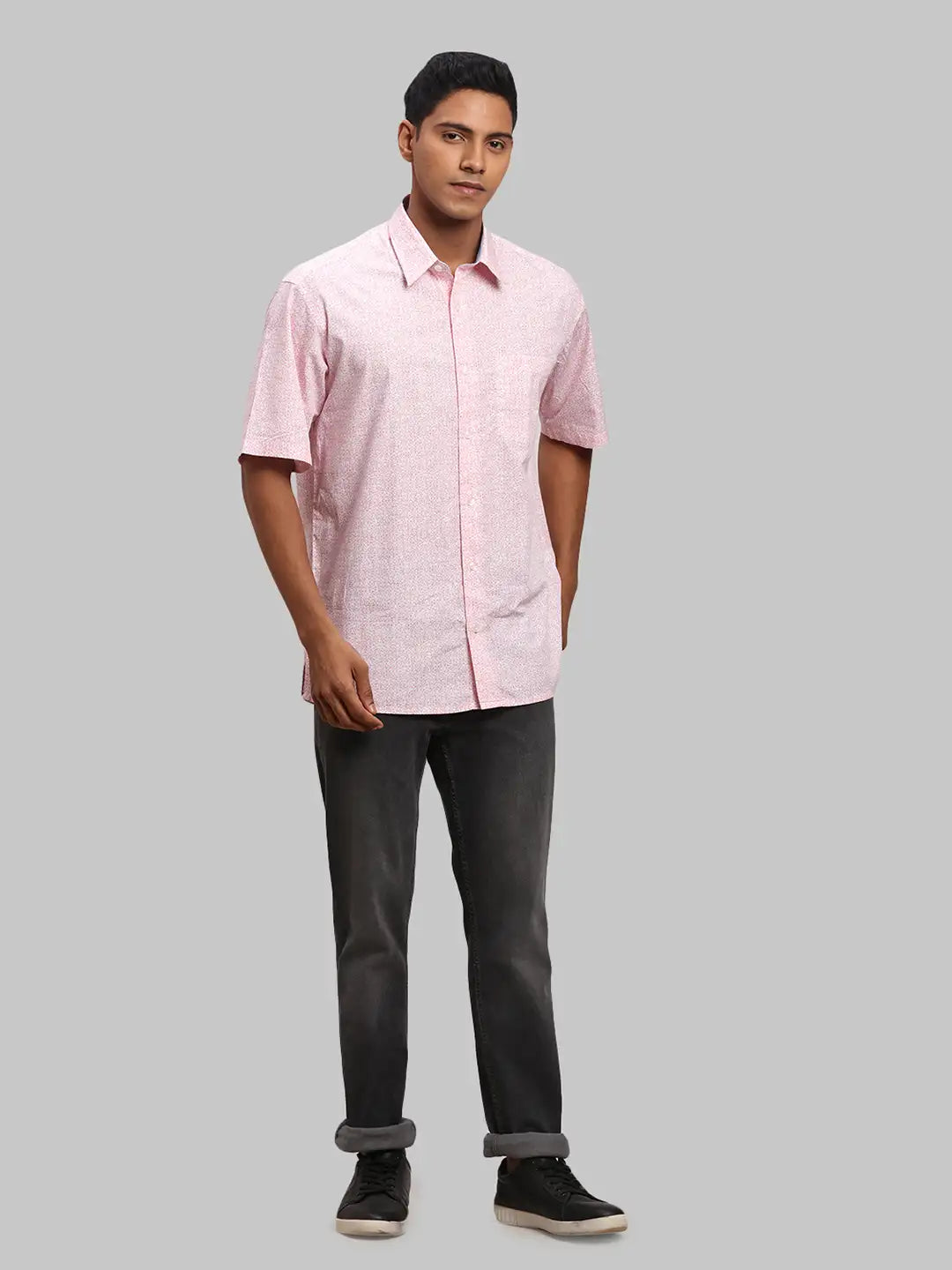 Men Regular Fit Orange Shirt