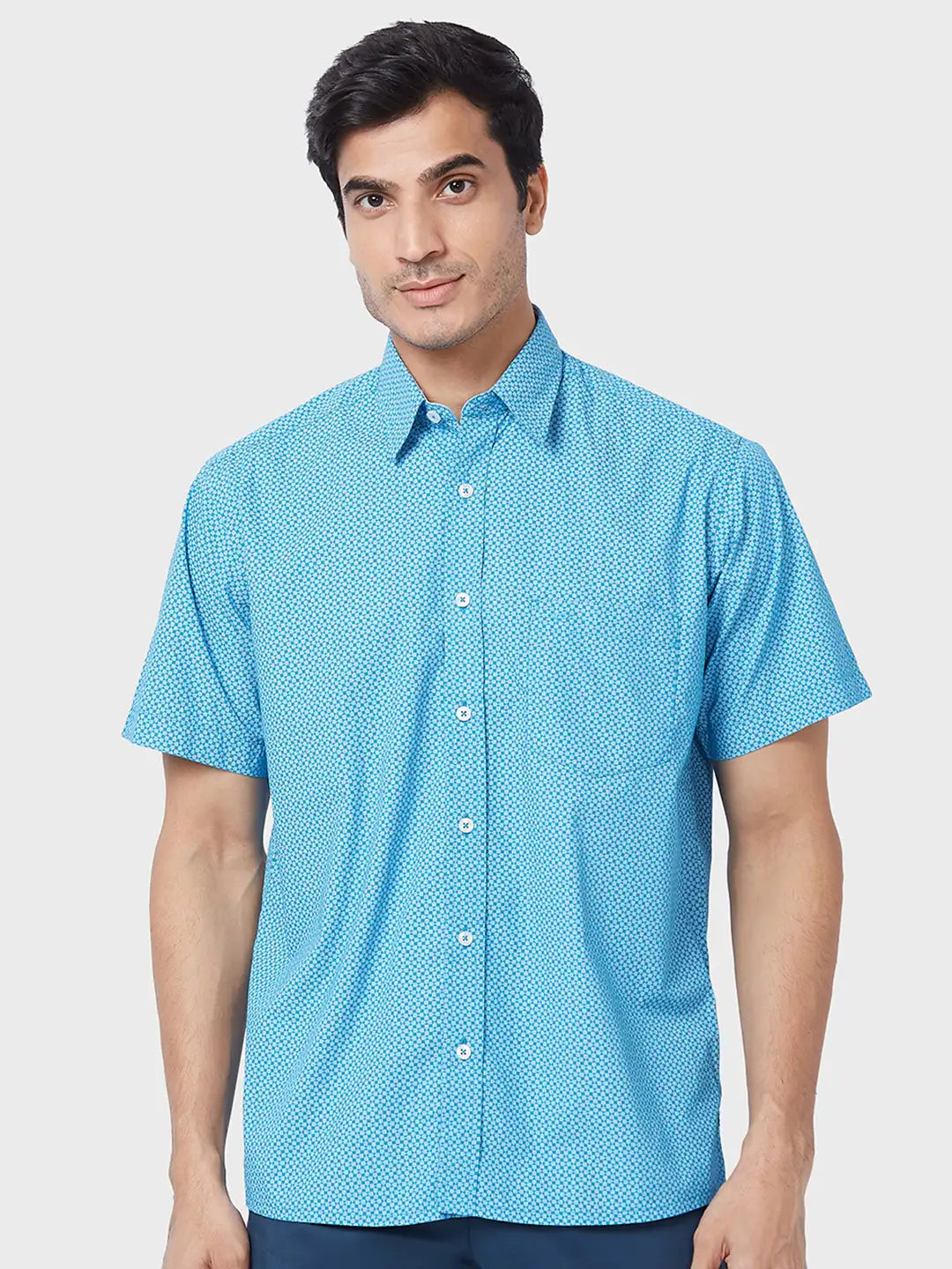 Men Slim Fit Blue Shirt