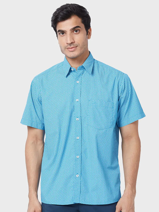 Men Slim Fit Blue Shirt