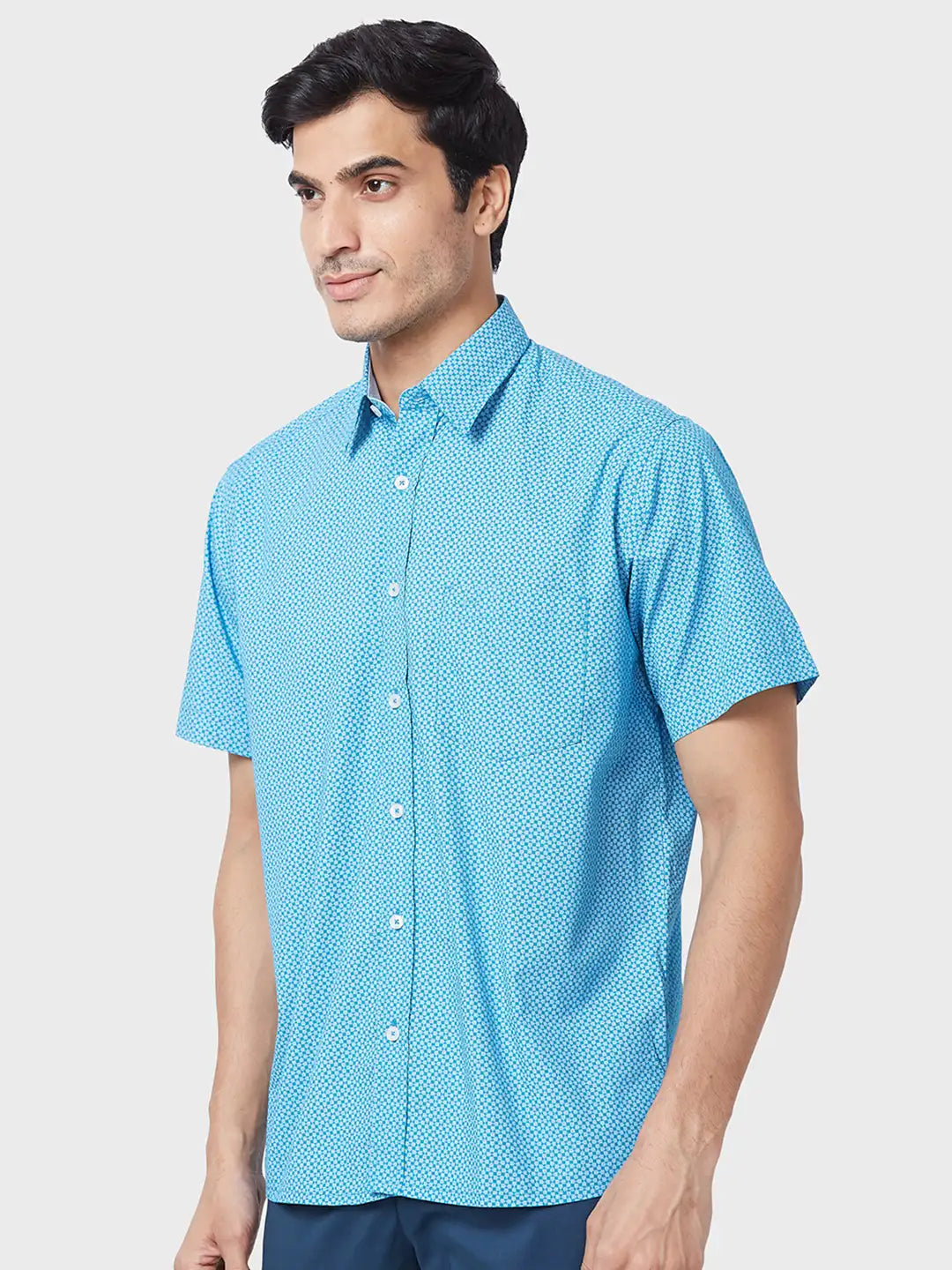 Men Slim Fit Blue Shirt