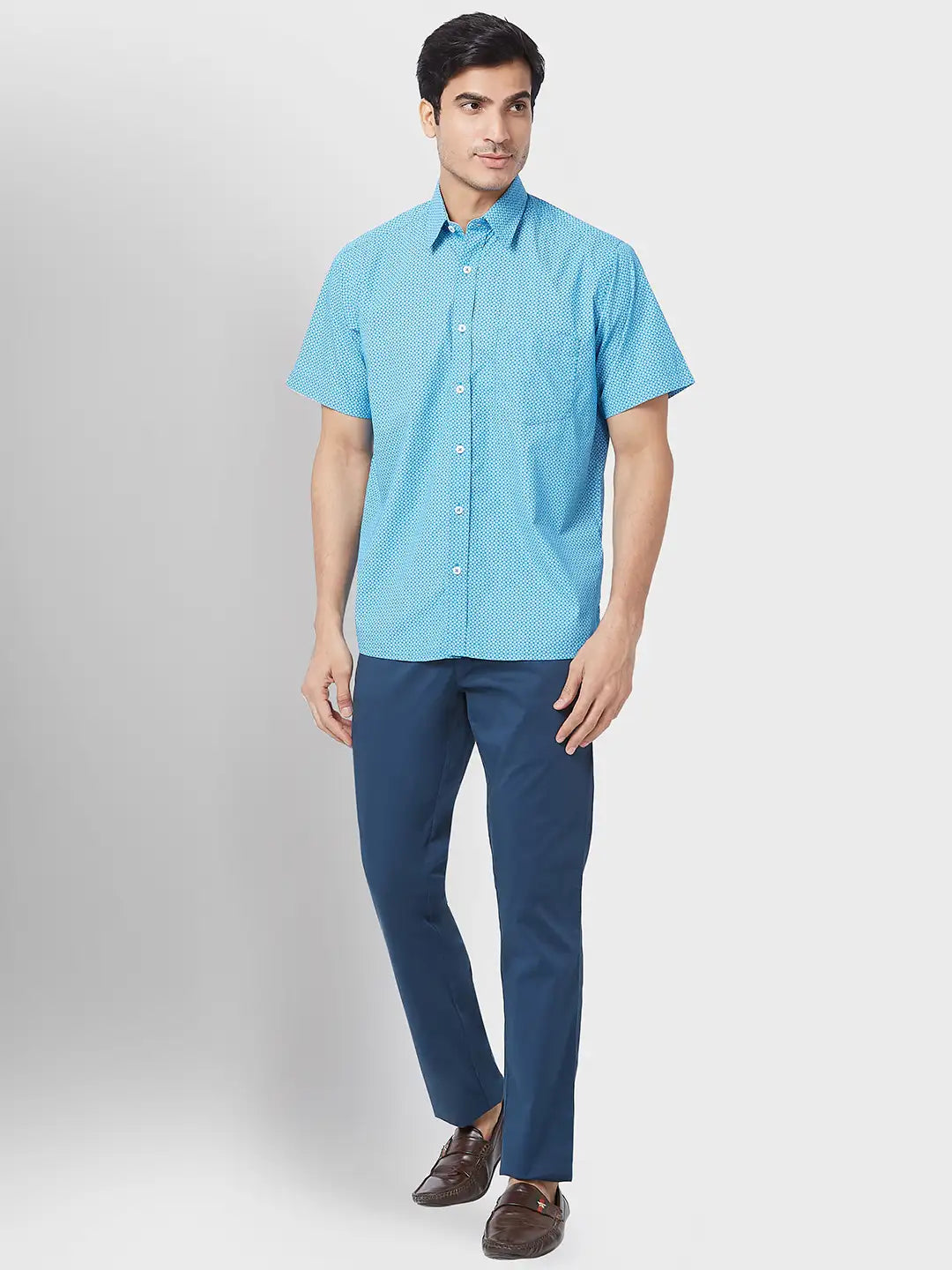 Men Slim Fit Blue Shirt