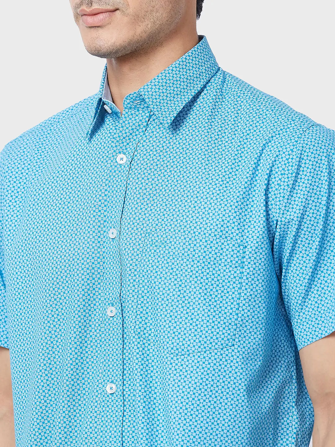 Men Slim Fit Blue Shirt