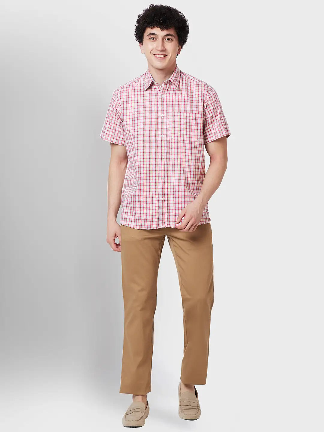 Men Classic Fit Yellow Shirt