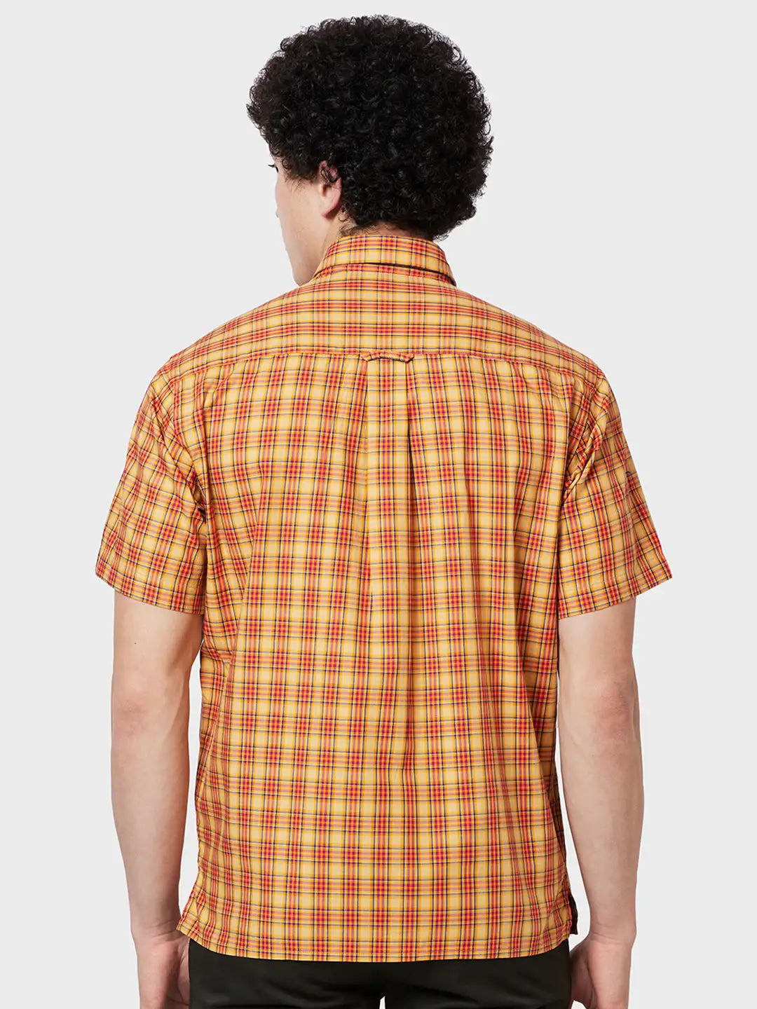 Men Classic Fit Yellow Shirt
