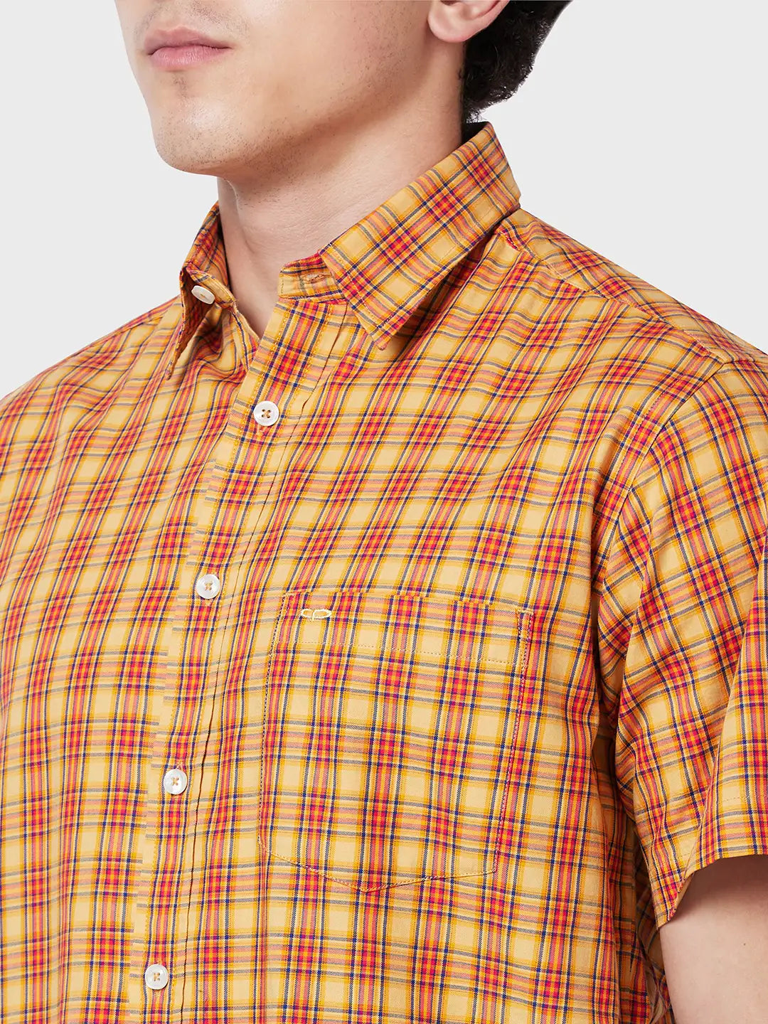 Men Classic Fit Yellow Shirt
