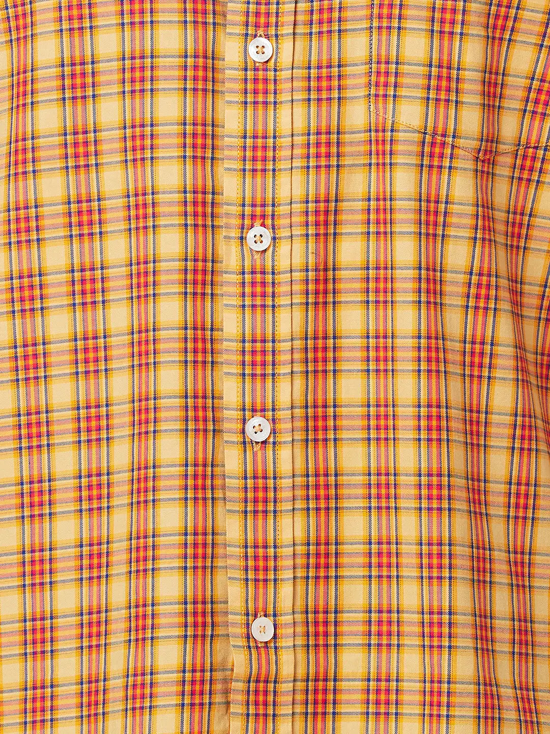 Men Classic Fit Yellow Shirt