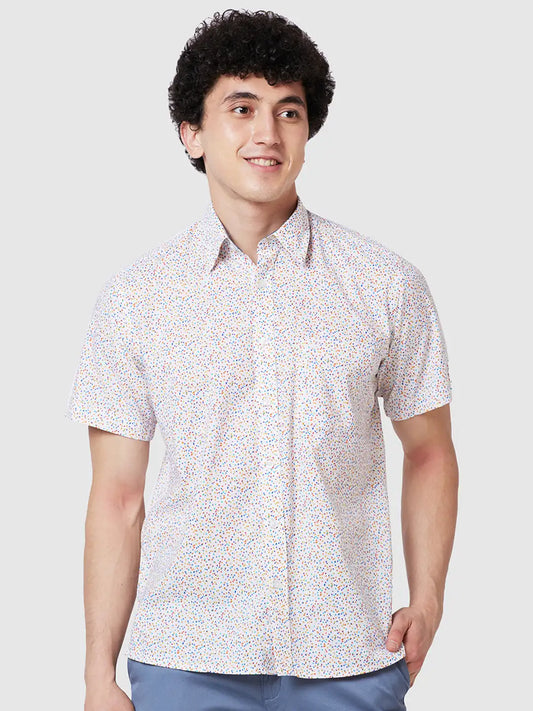 Men Classic Fit Yellow Shirt