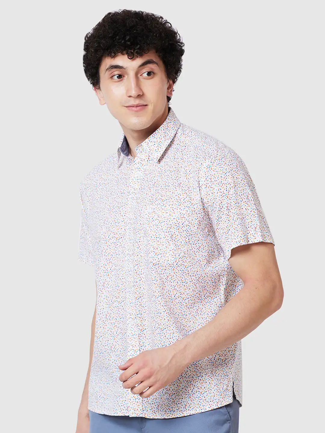 Men Classic Fit Yellow Shirt