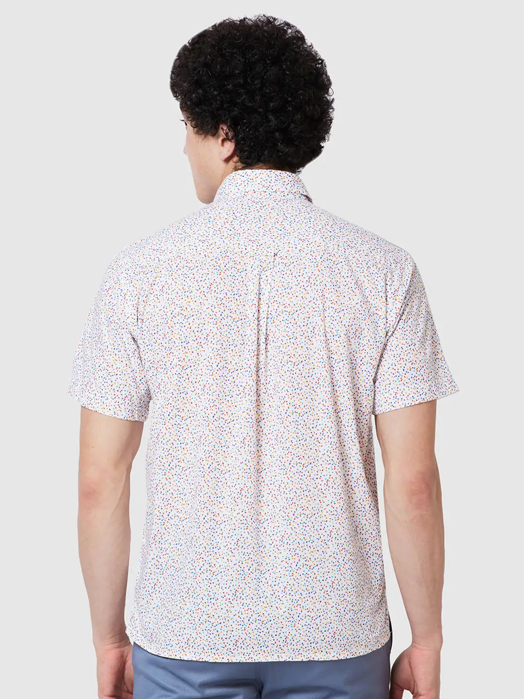 Men Classic Fit Yellow Shirt