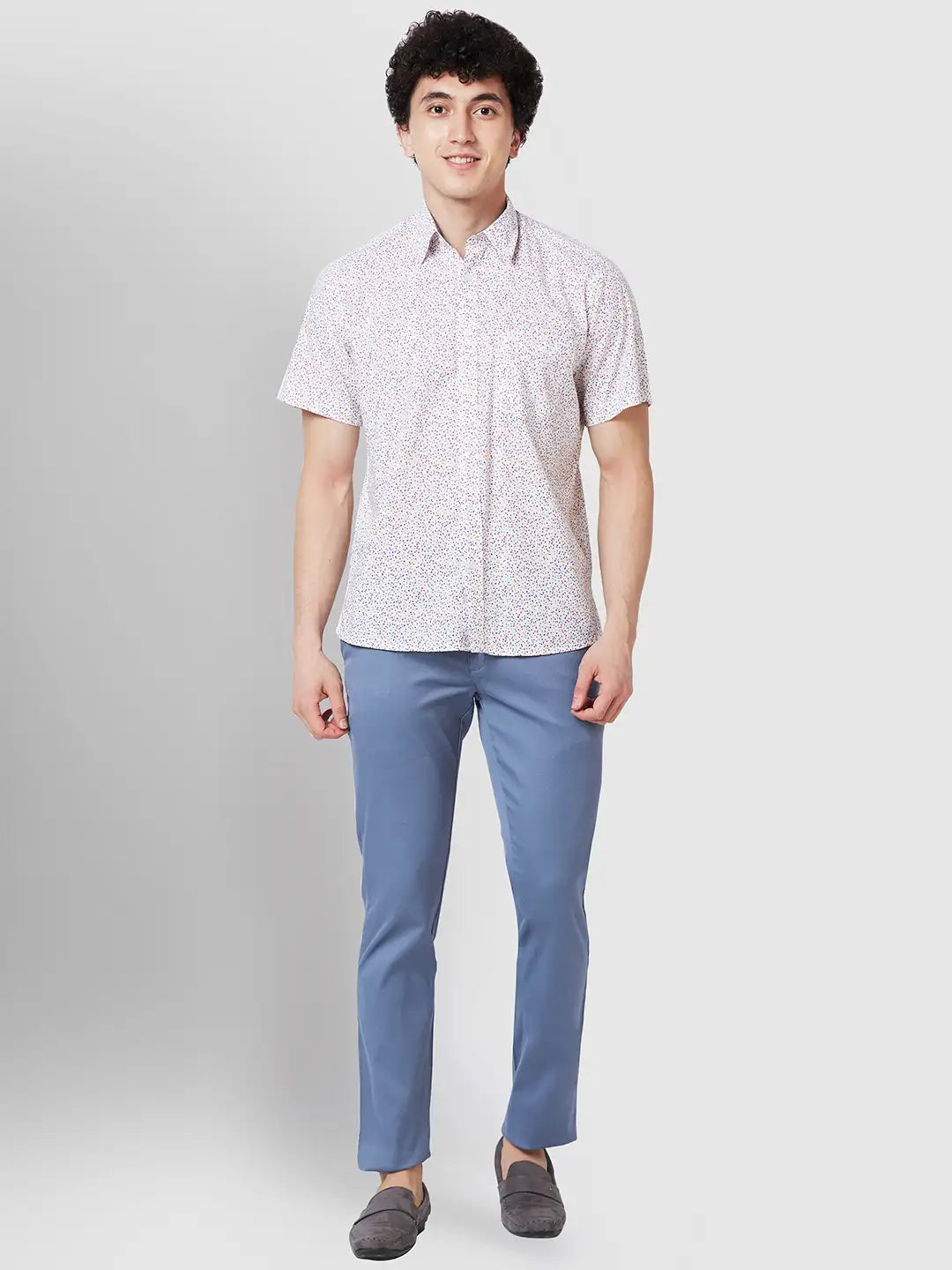Men Classic Fit Yellow Shirt