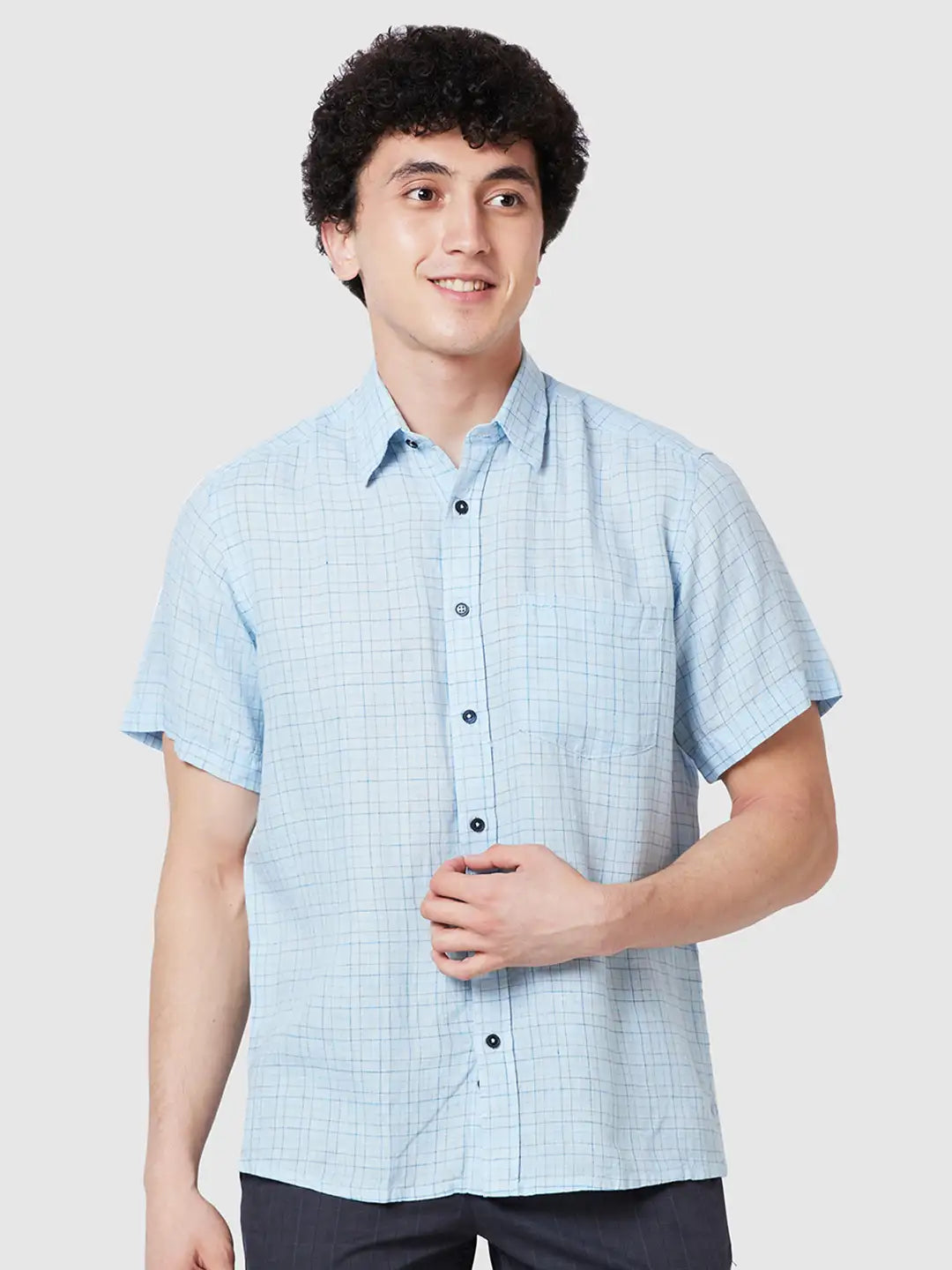 Men Classic Fit Brown Shirt