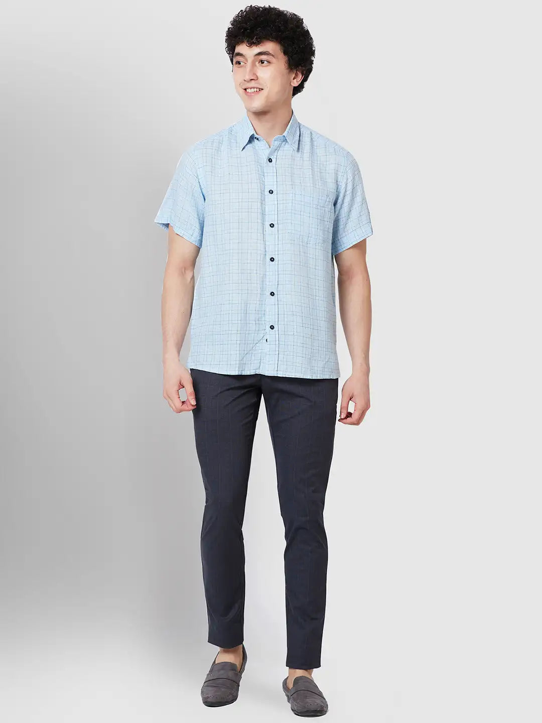 Men Classic Fit Brown Shirt