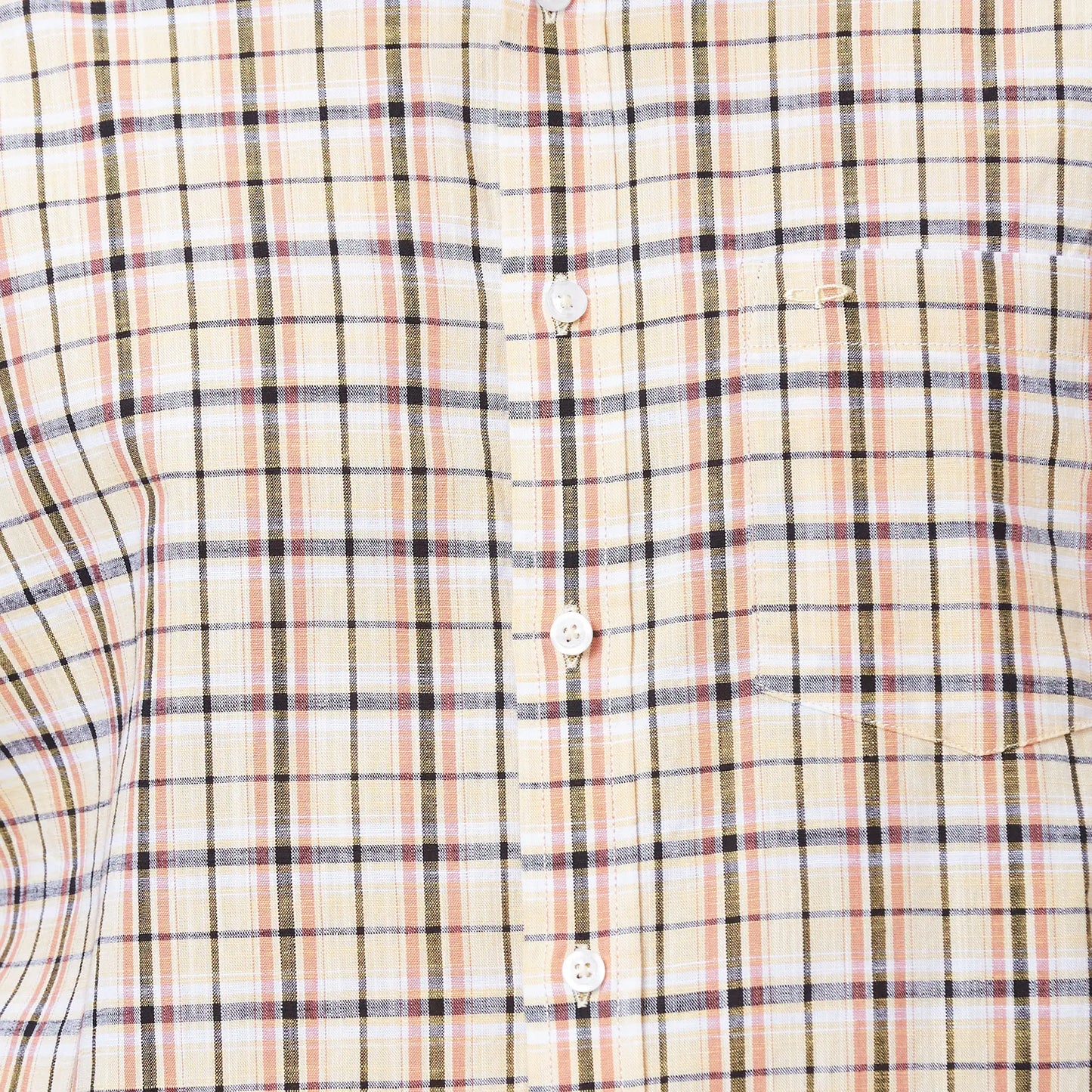 Men White Comfort Fit Checks Linen Half Sleeve Shirts